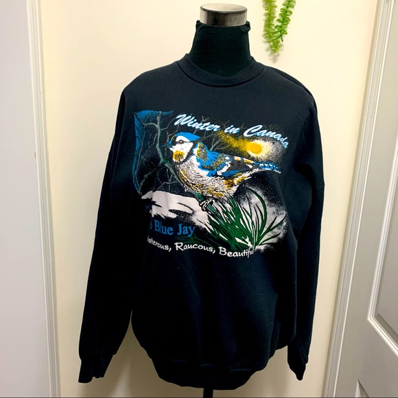 Vintage Sweaters - Vejee’s Vintage  Unique Graphics CrewNeck 50% Cotton Y2k SweatShirt